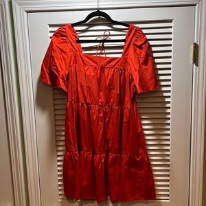 Abercrombie & Fitch red baby doll dress with pockets